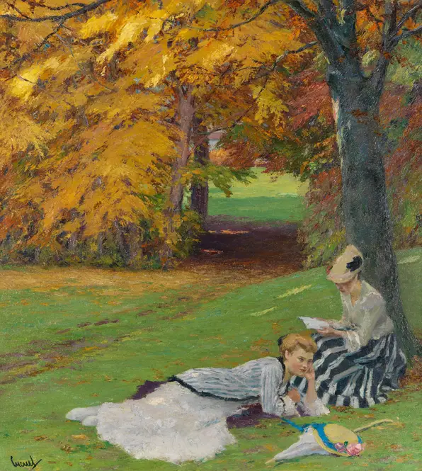 Beautiful autumn afternoon (1915) by Edward Cucuel